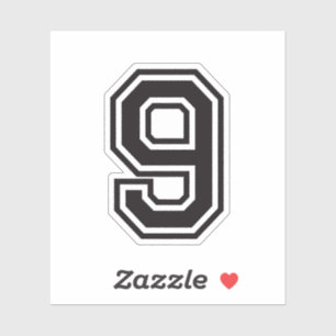 Nr. neun Uni-Schriftart mit 9 Sport Aufkleber