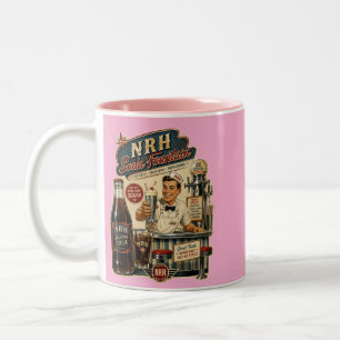NRH Vintage Diner Pink Coffee Mug – 1950er Jahre a Zweifarbige Tasse