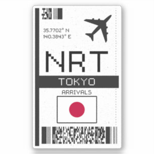 NRT Tokyo Boarding Pass - Japan Travel Aufkleber