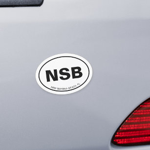 NSB New Smyrna Beach Florida Euro Oval Auto Magnet