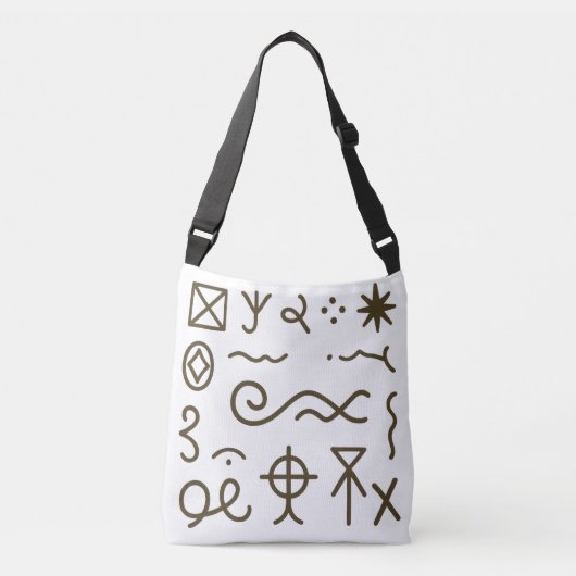 Nsibidi Altes Afrika Tragetaschen Mit Langen Trägern (Vorderseite)