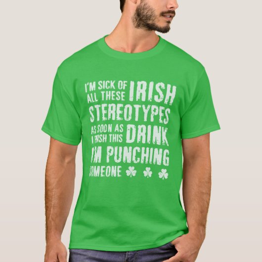 NSPF Funny Irish Stereotypes T - Shirt (Vorderseite)