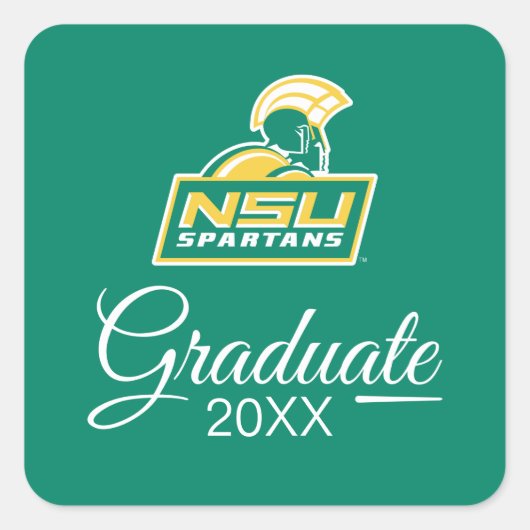 NSU Spartans Graduate Quadratischer Aufkleber (Vorderseite)