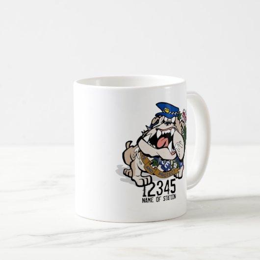 NT-Polizei-verärgerte Hundekaffee-Tasse Kaffeetasse (VorderseiteRechts)