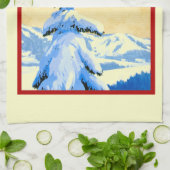 ntage Skiplakat, Skispringer Geschirrtuch (Gefaltet)