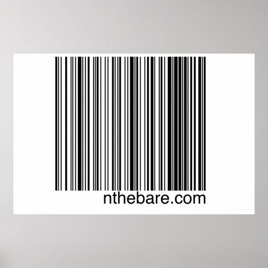 nthebare.com Barcode Poster (Vorne)