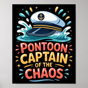 Ntoon Kapitän des Chaos Lustiges Bootsfahren auf d Poster