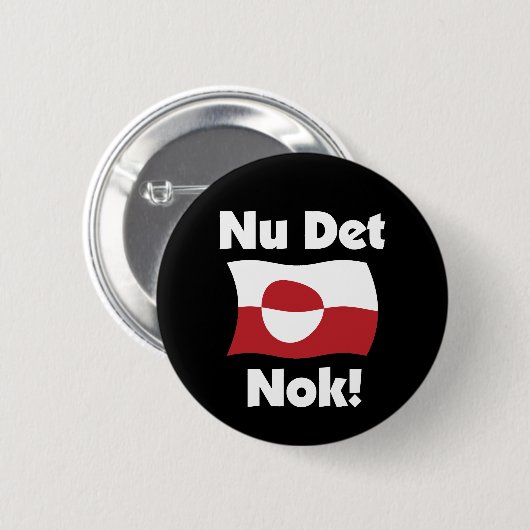 Nu Det Nok Now It's Enough - Greenland Flag Button (Vorne & Hinten)
