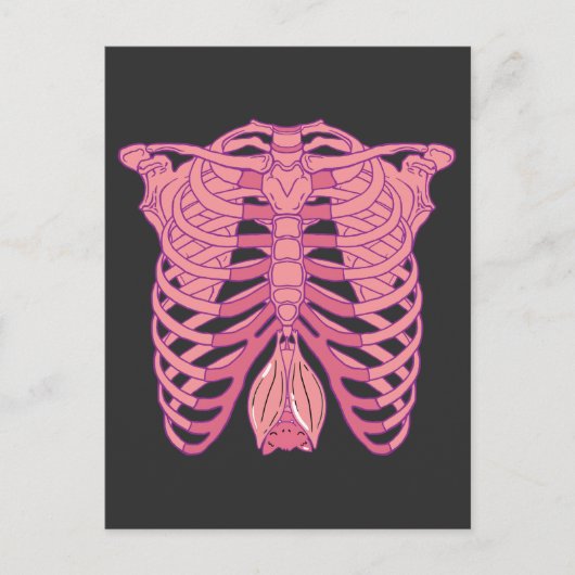 Nu Goth Bat Skeleton ästhetische Gothic Wiccan Hei Postkarte (Vorderseite)