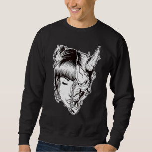 Nu Goth Geisha Hannya Mask Demon Shapeshifter Sweatshirt