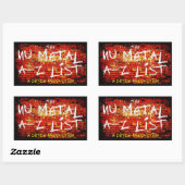Nu Metal A-Z Liste Aufkleber (Blatt)