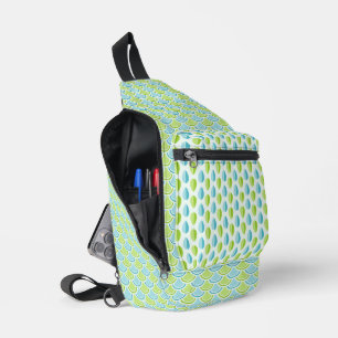 NUANCEN VON BLAU- UND GRÜNSCHALEN- UND TRÄNENMUSTE CROSSBODY BAG