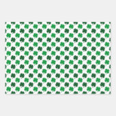 NUANCEN VON IRISCHGRÜN & WEISSEN KLEEBLÄTTERN GESCHENKPAPIER SET (Vorderseite 3)