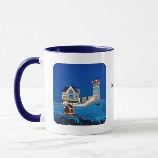 Nubble Christmas Lighthouse Tasse (Links)