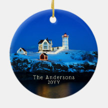 Nubble Holiday Lights FamilienLeuchtturm