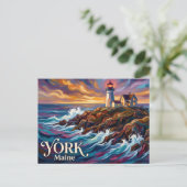 Nubble Leuchtturm USA Postkarte (Stehend Vorderseite)
