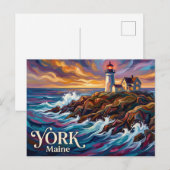 Nubble Leuchtturm USA Postkarte (Vorne/Hinten)