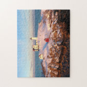 Nubble Light Aerial Snowy Maine Lighthouse Puzzle (Vertikal)