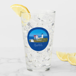 Nubble Light Blue Horizon Maine Lighthouse Glas