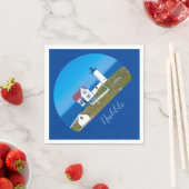 Nubble Light Blue Horizon Maine Lighthouse Serviette (Beispiel)