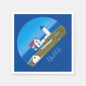 Nubble Light Blue Horizon Maine Lighthouse Serviette (Vorderseite)
