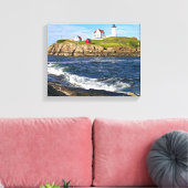 Nubble Light, Cape Neddick Maine Canvas Print Leinwanddruck (Insitu (Wohnzimmer))