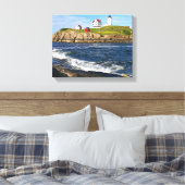 Nubble Light, Cape Neddick Maine Canvas Print Leinwanddruck (Insitu (Schlafzimmer))