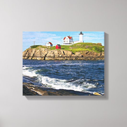 Nubble Light, Cape Neddick Maine Canvas Print Leinwanddruck (Vorderseite)