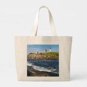 Nubble Light, Cape Neddick Maine Large Tote Bag Jumbo Stoffbeutel (Rückseite)