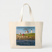 Nubble Light, Cape Neddick Maine Large Tote Bag Jumbo Stoffbeutel (Vorne)