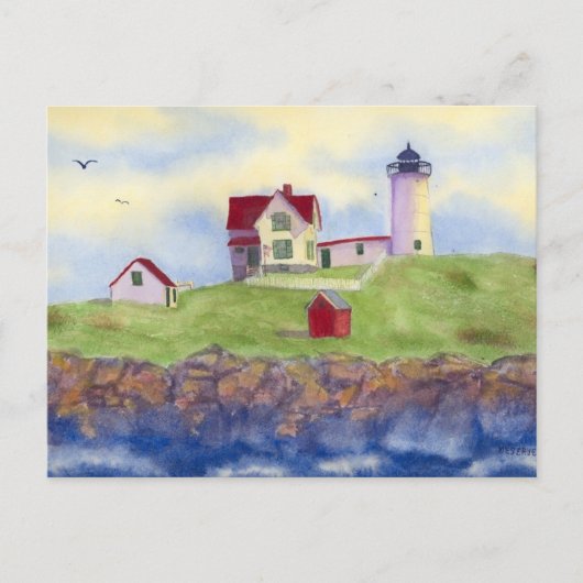 Nubble Light, Cape Neddick, York Maine Postcard Postkarte (Vorderseite)