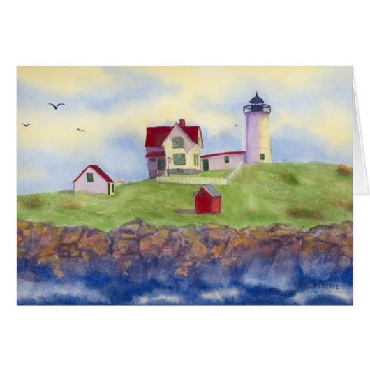 Nubble Light House York Maine Blank Card (Vorderseite (Horizontal))