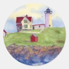 Nubble Light House York Maine Classic Round Sticke Runder Aufkleber