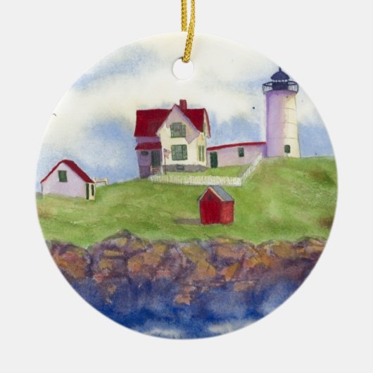 Nubble Light House York Maine Keramik Ornament (Vorne)