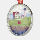 Nubble Light House York Maine Metal Ornament (Links)