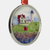 Nubble Light House York Maine Metal Ornament Aus Metall (Rechts)