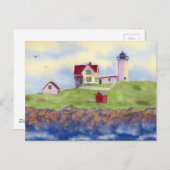 Nubble Light House York Maine Postcard Postkarte (Vorne/Hinten)