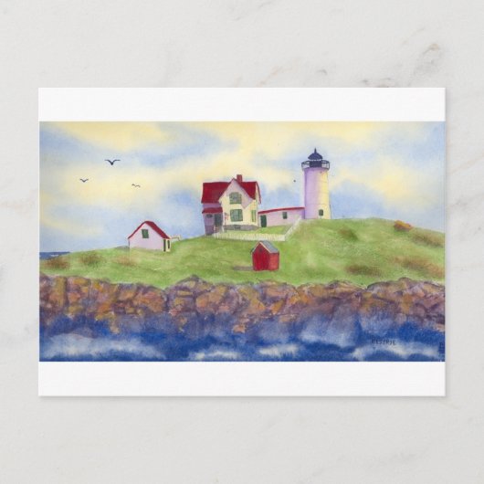 Nubble Light House York Maine Postkarte (Vorderseite)