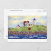 Nubble Light House York Maine Postkarte (Vorne/Hinten)