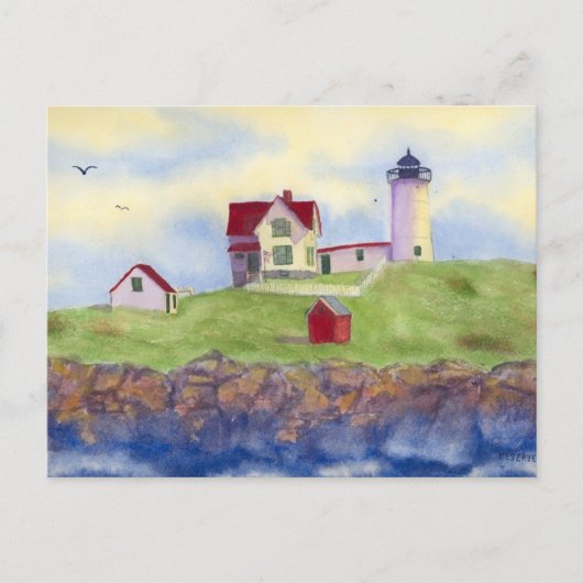 Nubble Light House York Maine Postkarte (Vorderseite)