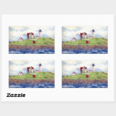 Nubble Light House York Maine Rechteckiger Aufkleber (Blatt)