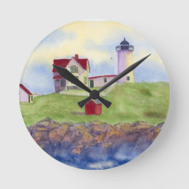 Nubble Light House York Maine Runde Wanduhr