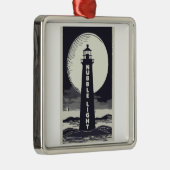 Nubble Light Maine Leuchtturm Mond Ornament Aus Metall (Rechts)