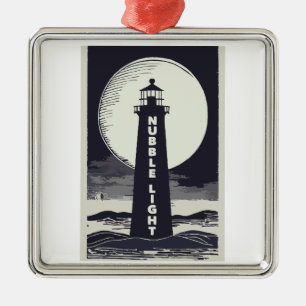 Nubble Light Maine Leuchtturm Mond Ornament Aus Metall