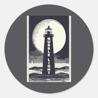 Nubble Light Maine Leuchtturm Mond Runder Aufkleber