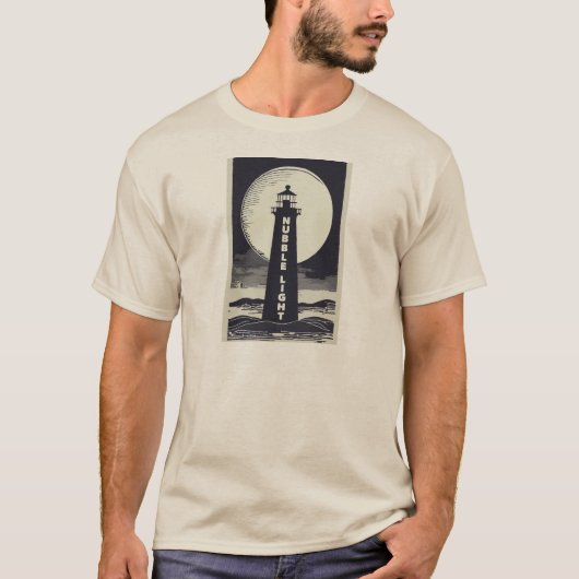 Nubble Light Maine Lighthouse Moon T-Shirt (Vorderseite)