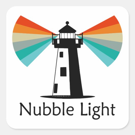 Nubble Light Maine Rainbow Quadratischer Aufkleber (Vorderseite)