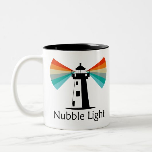 Nubble Light Maine Rainbow Zweifarbige Tasse (Links)