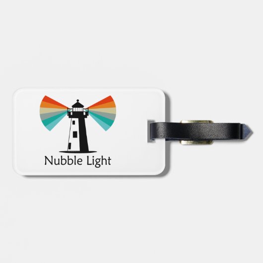 Nubble Light Maine Regenbogen Gepäckanhänger (Rückseite horizontal)