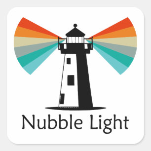 Nubble Light Maine Regenbogen Quadratischer Aufkleber
